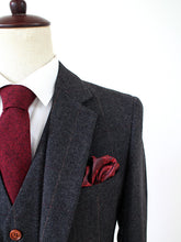 Load image into Gallery viewer, Men&#39;s Suit 3Pcs Wool Tweed Plaid Herringbone Slim Fit Wedding For Male