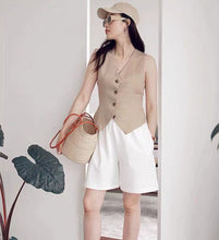 Load image into Gallery viewer, Suit Vest for Women Fashion Short Fit White Black Khaki