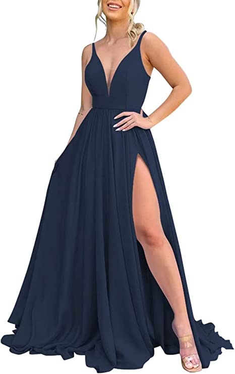 Burnt Orange Chiffon Bridesmaid Dresses Corset Back Adjustable Spaghetti Straps Maxi Dress with Slit Custom Size / Navy Blue Burnt Orange Chiffon Bridesmaid Dresses Corset Back Adjustable Spaghetti Straps Maxi Dress with Slit Custom Size / Navy Blue