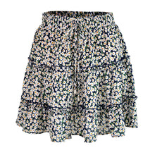Load image into Gallery viewer, Women&#39;s Floral Flared Short Skirt Polka Dot Pleated Mini Skater Skirt