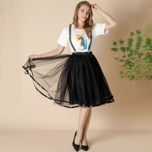 Christmas A-line Puffy with Straps Halloween Cosplay Costumes Tulle Knee-length Skirts
