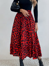 Load image into Gallery viewer, Leopard Skirt A-line Tea-length