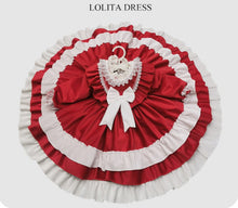 Load image into Gallery viewer, Renaissance Red Christmas Long Sleeves Frilled Velvet with Lace Bow(s) Girls Lolita Dress