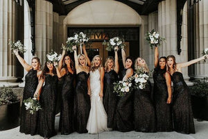 bridal parties with mix and match black bridesmaid dresses bridal parties with mix and match black bridesmaid dresses