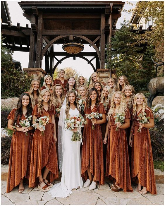Fall Wedding Velvet Bridesmaid Dress 2023 Maxi Wrap Dress with Butterfly Sleeves Custom Color / 12 Fall Wedding Velvet Bridesmaid Dress 2023 Maxi Wrap Dress with Butterfly Sleeves Custom Color / 12