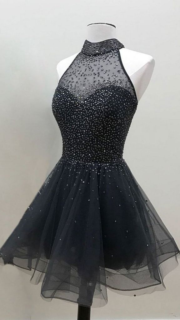 Short Homecoming Dress 2021 A Line Sleeveless Halter Neck Party Dress Tulle Summer 8 / Green