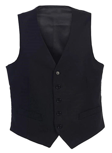 Men's Formal Suit Vest Made-to-Order Black Wedding Prom 2 Pockets Waistcoat