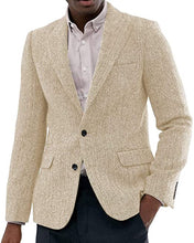 Load image into Gallery viewer, Men&#39;s Suit Tweed Jacket Wool Herringbone Slim Fit For Blazer Wedding Groomsmen