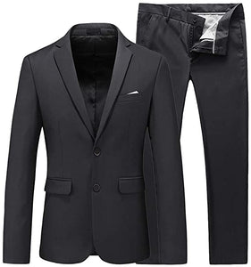 Men's Suit 2 Piece Tuxedo 2 Buttons Slim Fit For Wedding Jacket & Pants