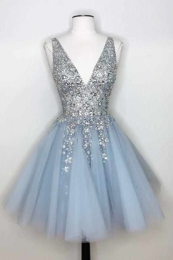 slim fit dress slacks Short Homecoming Dress 2021 A Line V Neck Luxurious Short / Mini Tulle Party Dress Summer 2 / Green