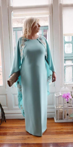 Long Mother of the Bride Dresses 2023 Satin with Shawl