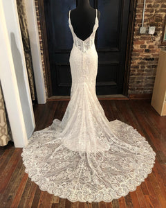 Mermaid Wedding Dress Ivory Beaded Lace