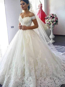 Off the Shoulder Wedding Dress Ivory Lace