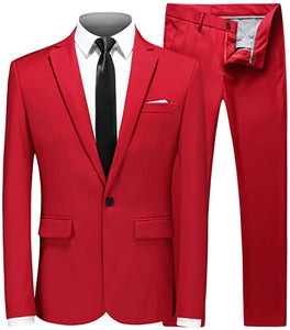 Men's Suit Slim Fit 2 Piece One Button Notch Lapel Tuxedo For Wedding Prom