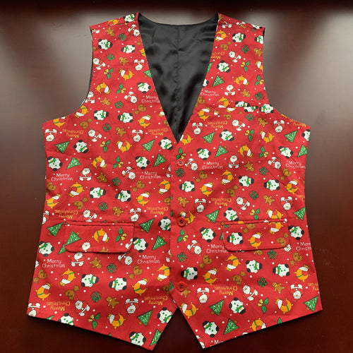 Red Men's Ugly Christmas Vest Made to Order Boys Kids Christmas Vest
