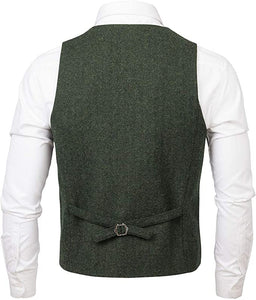 Men's Suit Vest Made-to-Order Army Green Wedding Prom Waistcoat